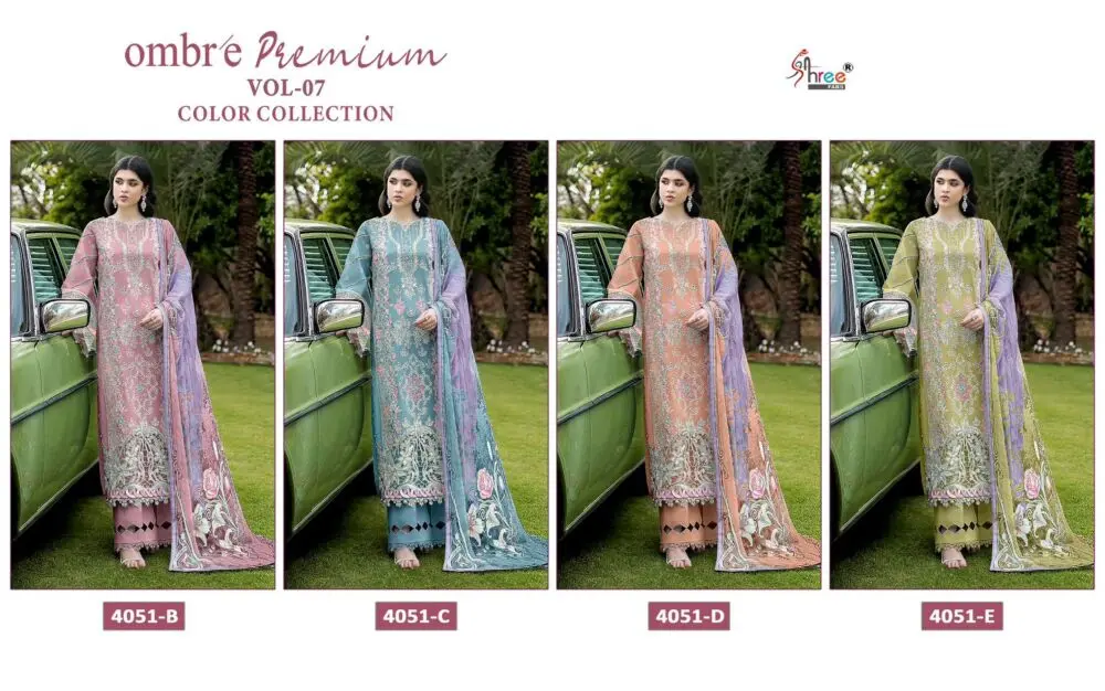 SHREE FABS OMBRE LAWN COLLECTION VOL 7 COLOUR COTTON DUPATTA