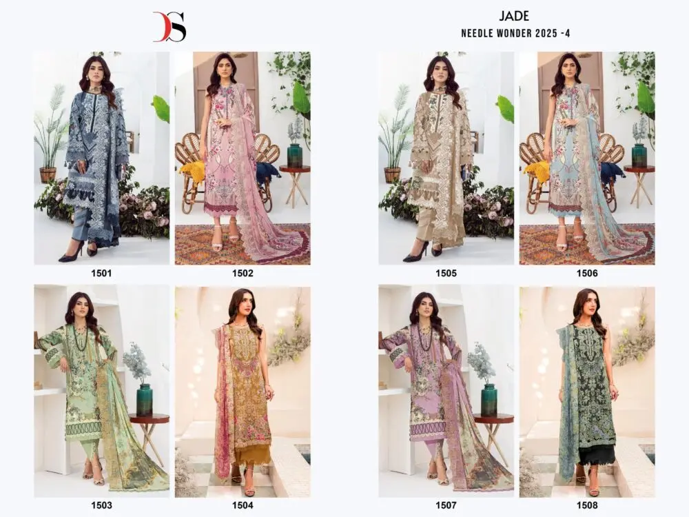 DEEPSY SUITS JADE NEEDLE WONDER 25 4 CHIFFON DUPATTA WITH OPEN IMAGES
