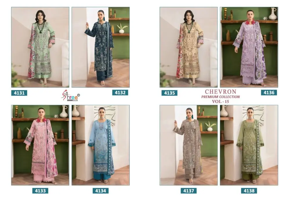 SHREE FABS CHEVRON PREMIUM COLLECTION VOL 15 COTTON DUPATTA