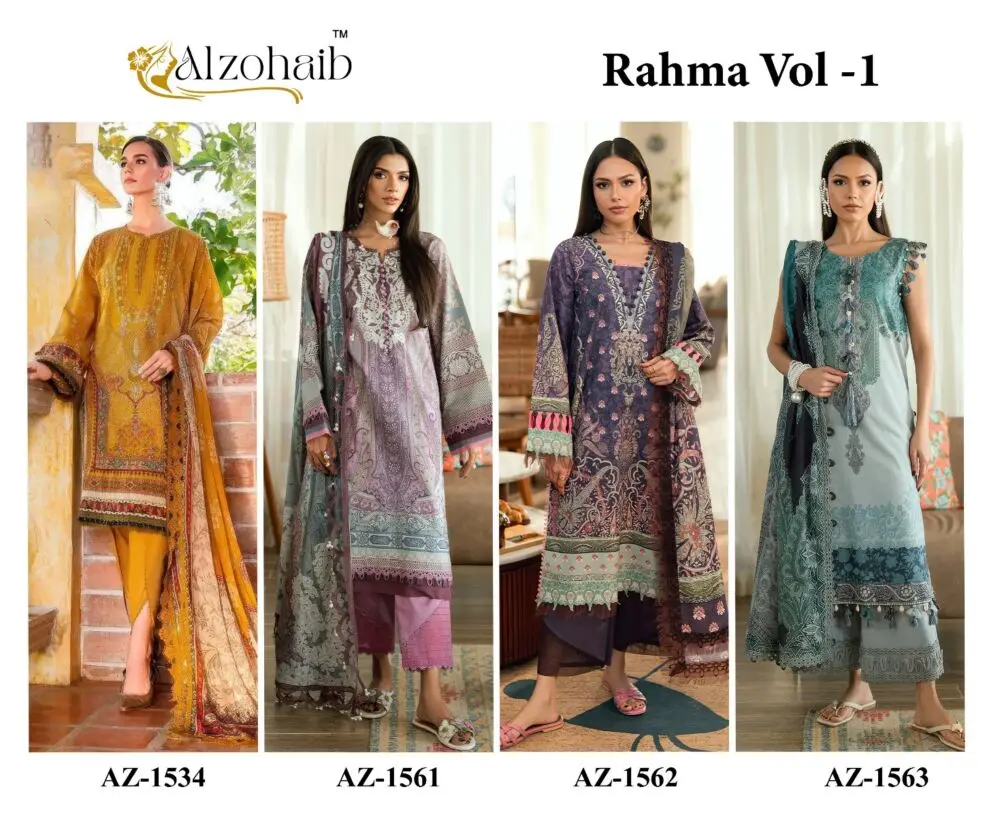 ALZOHAIB RAHMA VOL 1 CHIFFON DUPATTA WITH OPEN IMAGES
