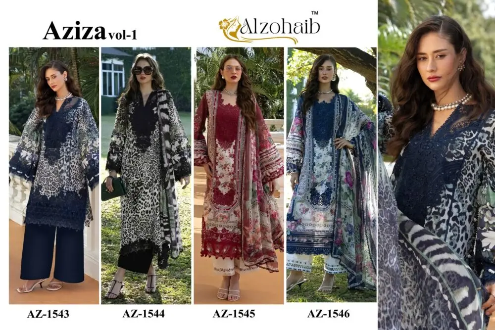 ALZOHAIB AZIZA COTTON DUPATTA WITH OPEN IMAGES