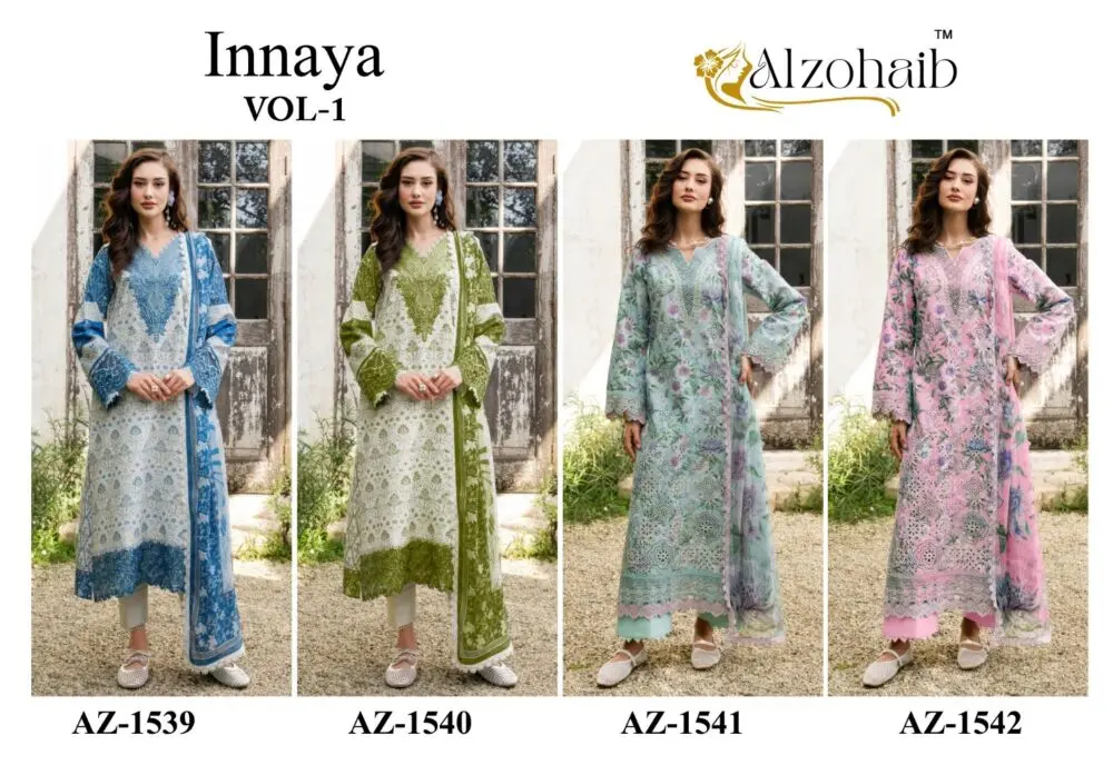 ALZOHAIB INNAYA VOL 1 CHIFFON DUPATTA WITH OPEN IMAGES