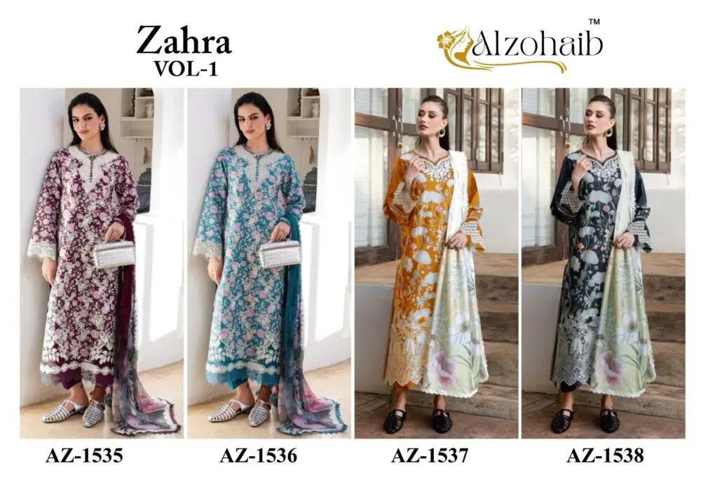 ALZOHAIB ZAHRA VOL 1 COTTON DUPATTA WITH OPEN IMAGES
