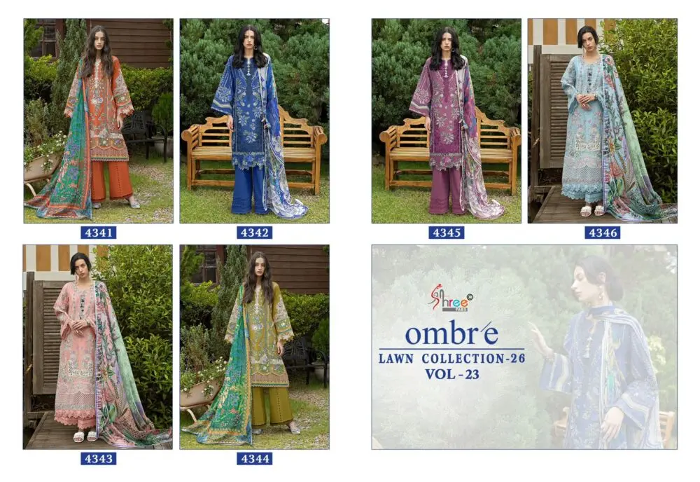 SHREE FABS OMBRE LAWN COLLECTION 26 VOL 23 CHIFFON DUPATTA