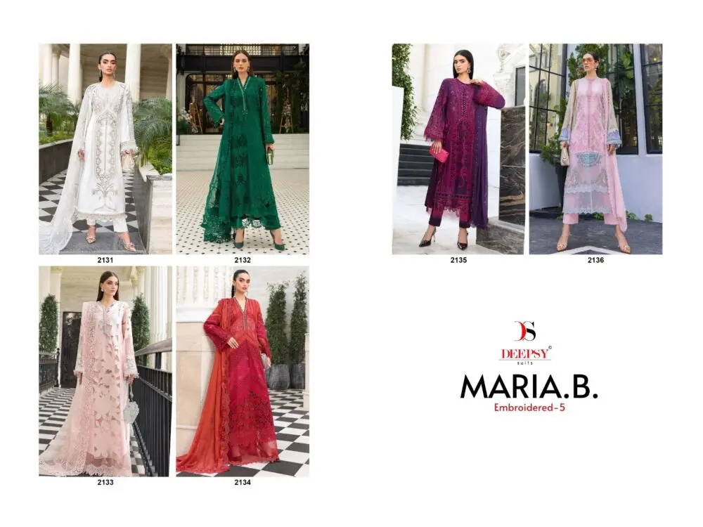 DEEPSY SUITS MARIA B PREMIUM EMBROIDERED 5 COTTON DUPATTA