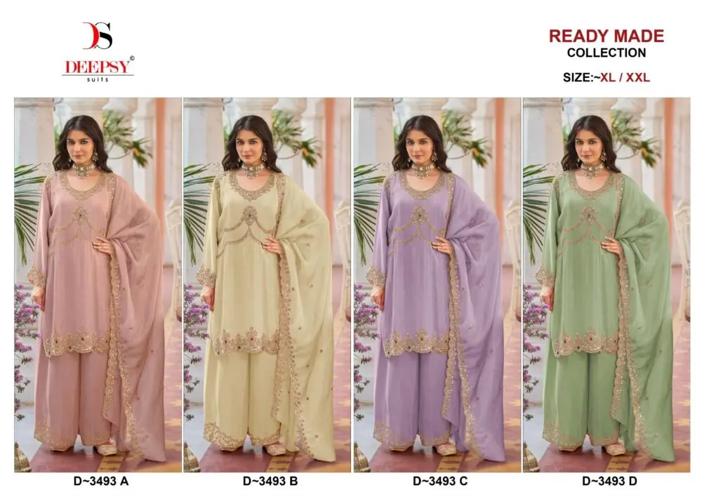 DEEPSY SUITS READYMADE COLLECTION DNO 3493 ABCD
