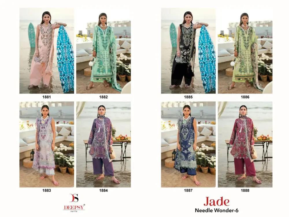 DEEPSY SUITS JADE NEEDLE WONDER 6 COTTON DUPATTA