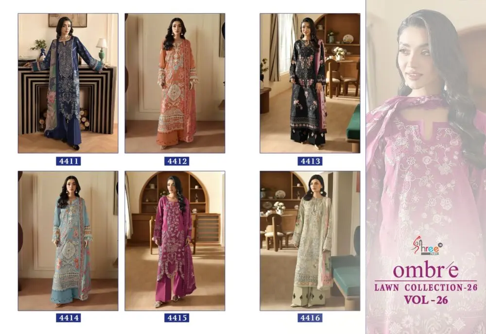 SHREE FABS OMBRE LAWN COLLECTION 26  VOL 26 CHIFFON DUPATTA