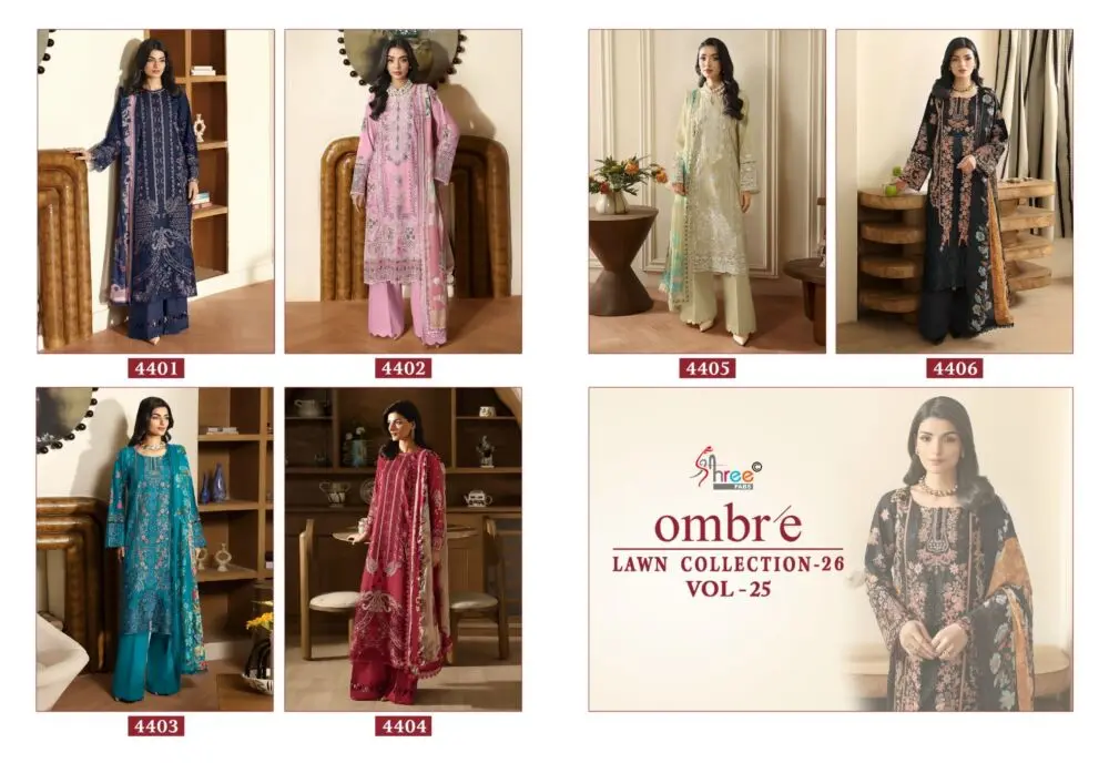 SHREE FABS OMBRE LAWN COLLECTION 26 VOL 25 CHIFFON DUPATTA