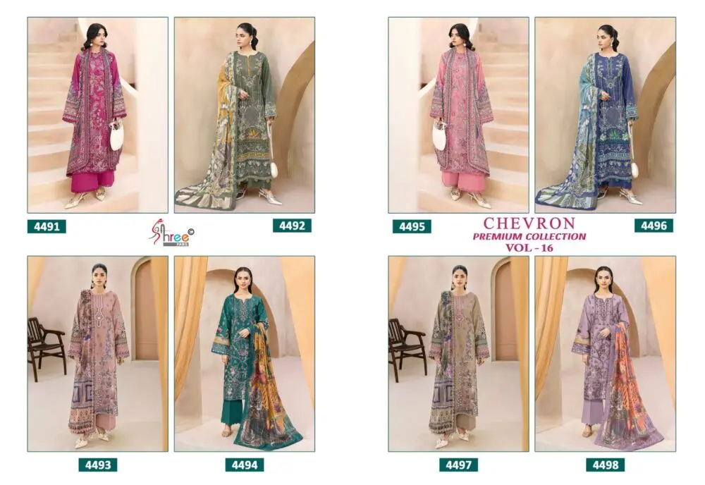 SHREE FABS CHEVRON PREMIUM COLLECTION VOL 16 COTTON DUPATTA
