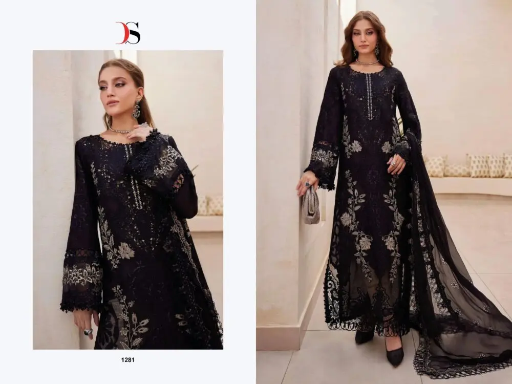 美品♡MARIA FULL SUIT ブラック値下げ不可 DEEPSY SUITS MARIA B PREMIUM EMBROIDERED 25 2 NX COTTON DUPATTA