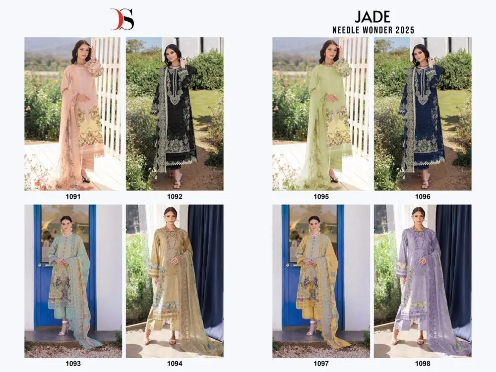 DEEPSY SUIT JADE NIDDLE  WONDER 25 chiffon dupatta with open images