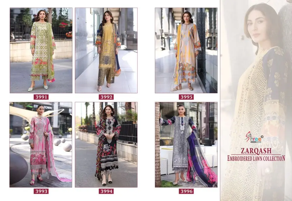 SHREE FABS ZARQASH EMBROIDERED LAWN COLLECTION CHIFFON DUPATTA