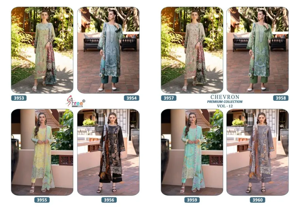 SHREE FABS CHEVRON PREMIUM COLLECTION VOL 12 CHIFFON DUPATTA