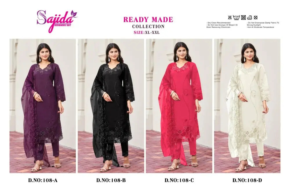 SAJIDA READYMADE COLLECTION DNO 108 ABCD