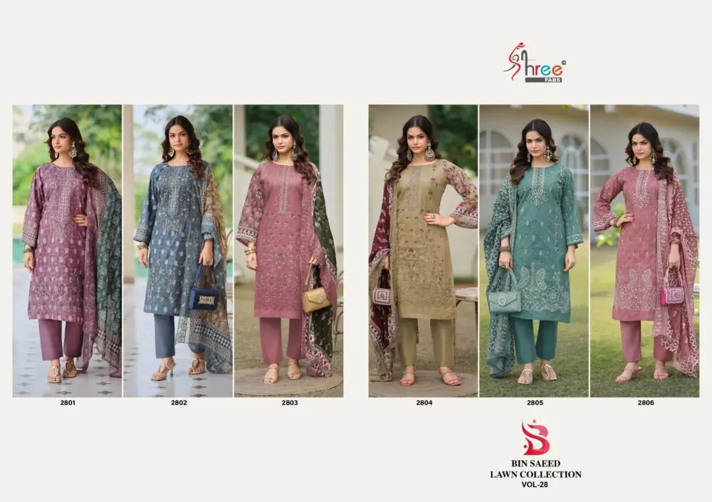 SHREE FABS BIN SAEED LAWN COLLECTION VOL 28 WITH OPEN IMAGES