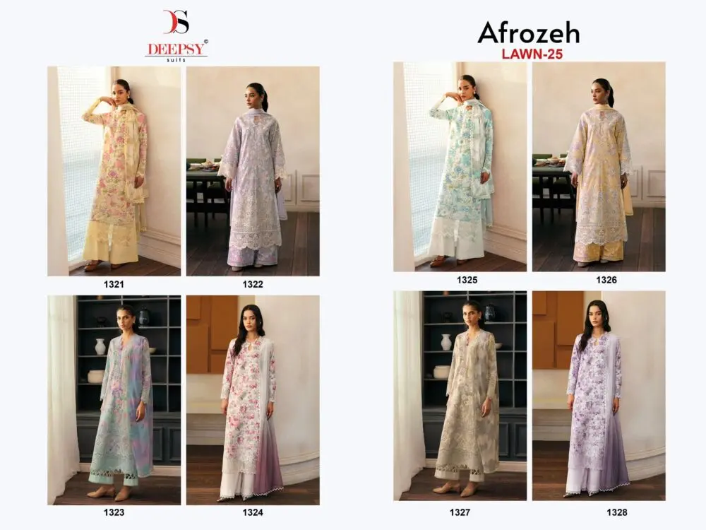 DEEPSY SUITS AFROZEH CHIKANKARI 25 CHIFFON DUPATTA WITH OPEN IMAGES