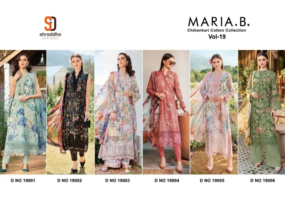 SHARDDHA DESIGNER MARIA B VOL-19 CHIKANKARI COTTON Collection cotton dupatta with open images