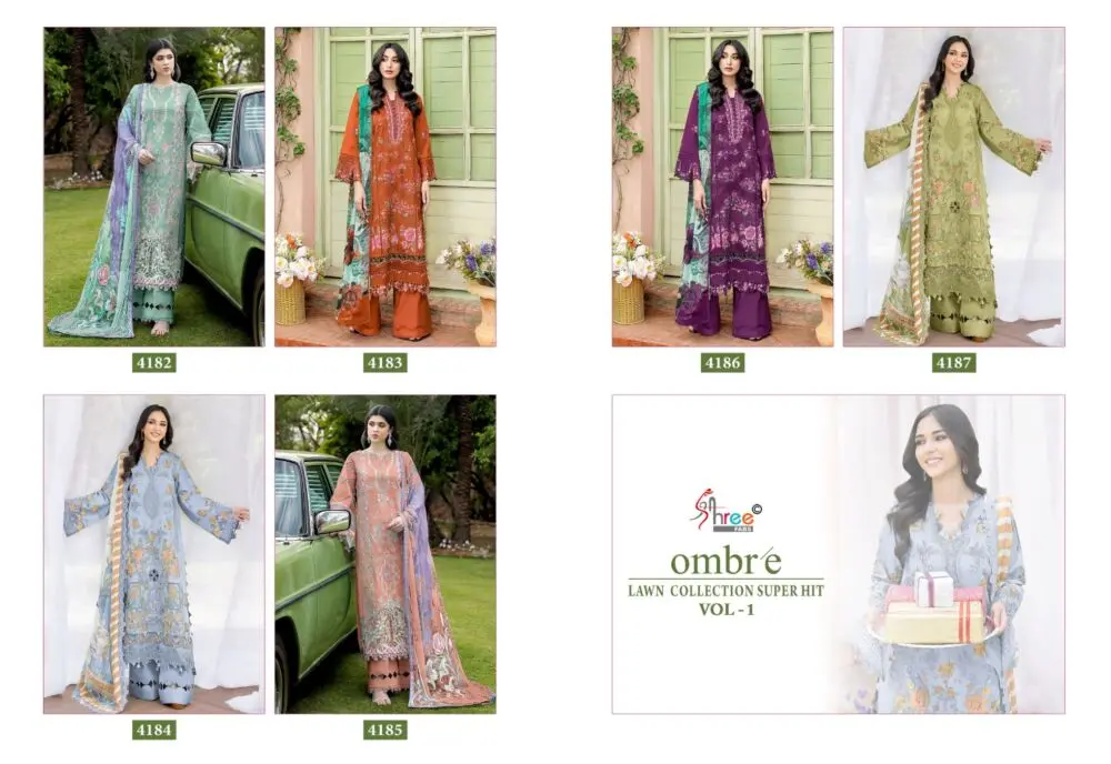 SHREE FABS OMBRE LAWN COLLECTION SUPERHIT VOL 1 COTTON DUPATTA