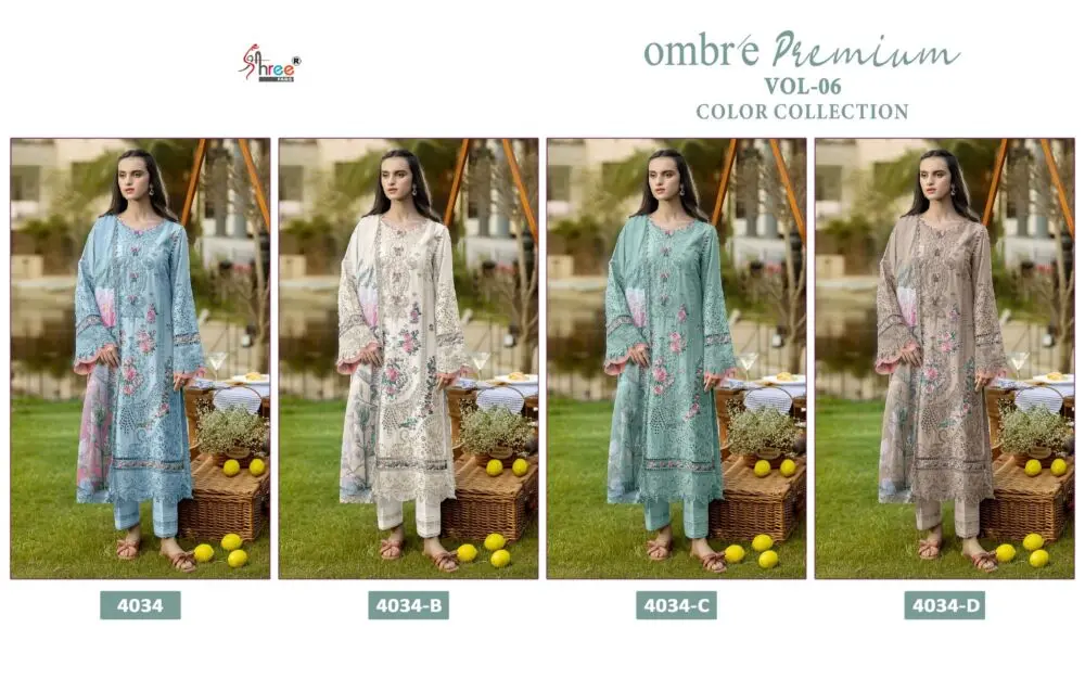 SHREE FABS OMBRE LAWN COLLECTION  VOL 6 COLOUR COLLECTION CHIFFON DUPATTA