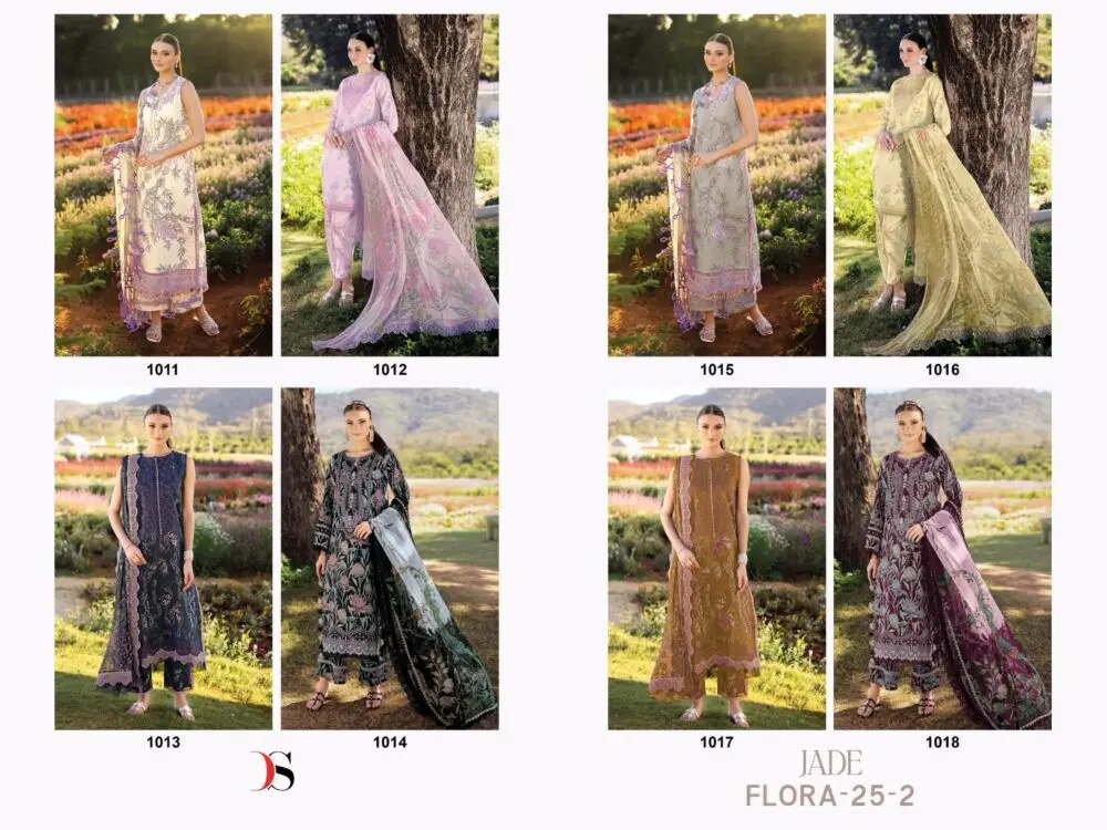 DEEPSY SUITS JADE FLORA 25 2 cotton dupatta with open images