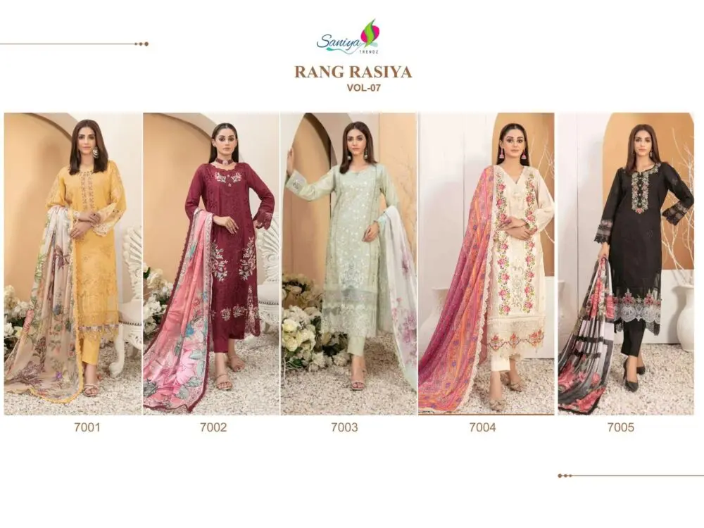 SANIYA TRENDZ RANGRASIYA chikankari vol 07 With Open Images