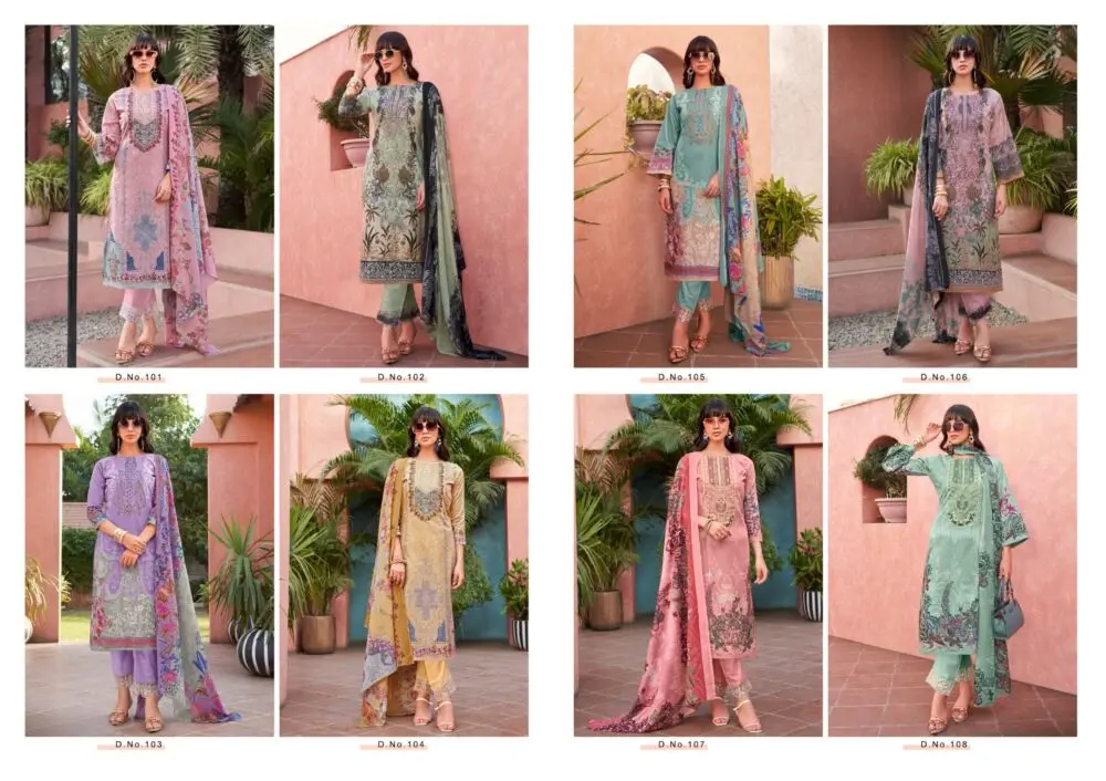 Shree Fabs Mashaal Embroidered Lawn Collection vol 1 chiffon dupatta