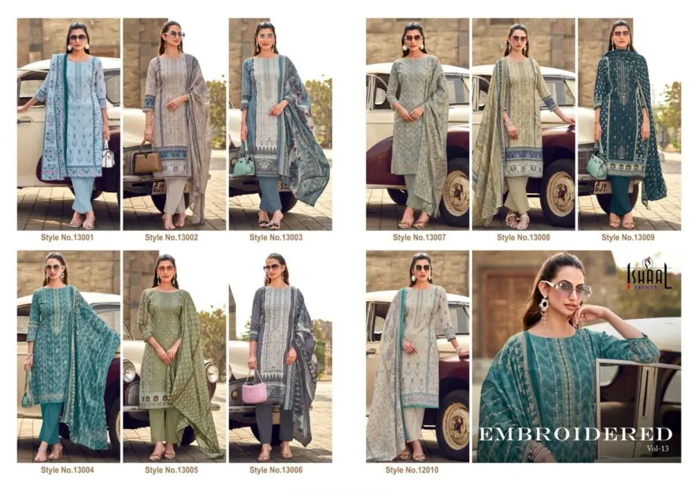 ISHAAL Embroidered lawn vol 13