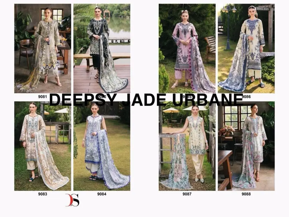 DEEPSY SUITS Jade Urban Lawn 25 cotton dupatta with open images