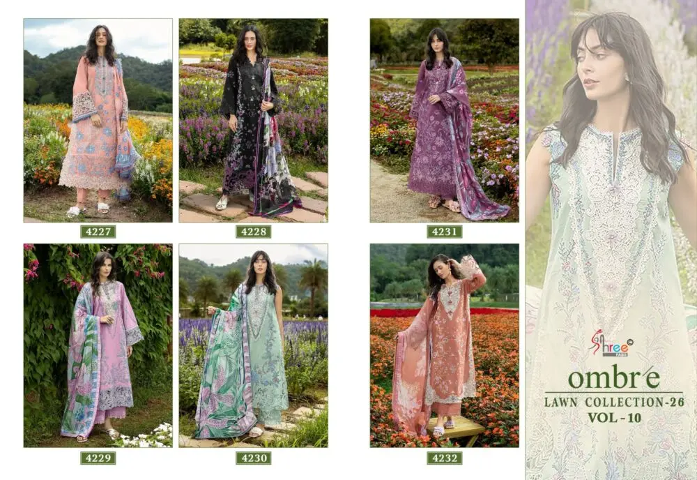 Shree fabs OMBRE LAWN COLLECTION VOL 10 Chiffon Dupatta