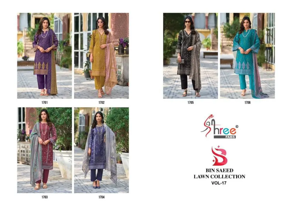 Shree fabs BIN SAEED LAWN COLLECTION VOL 17