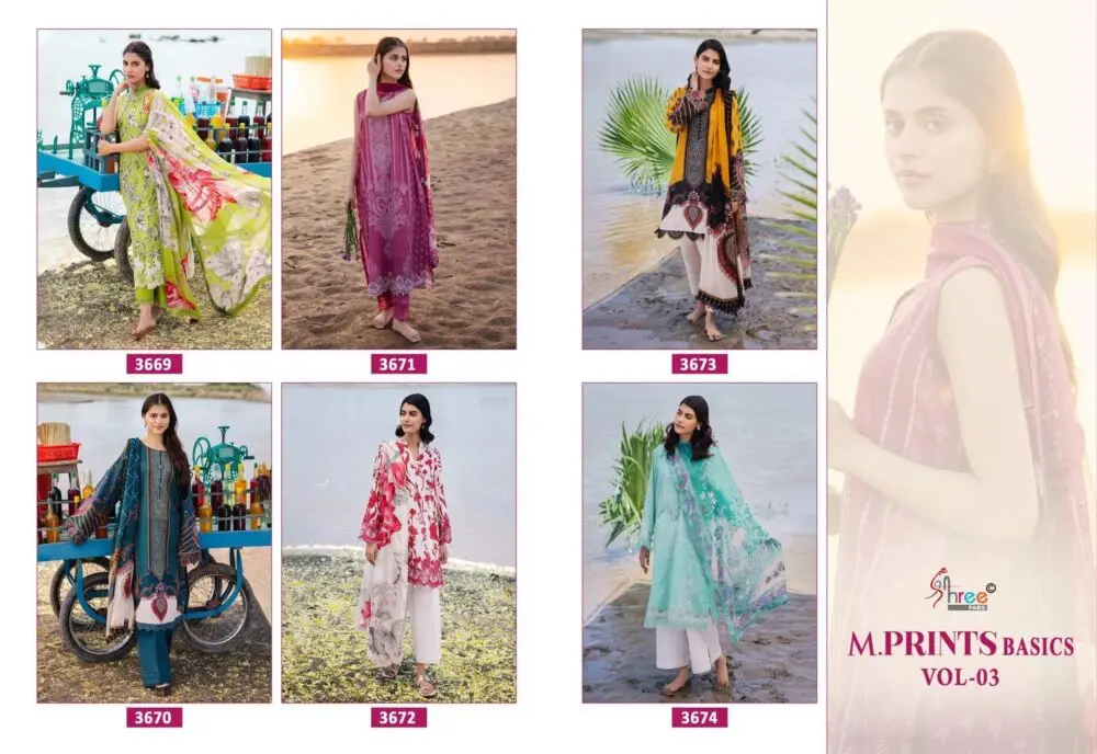 Shree Fabs M Print Basics vol 3 chiffon dupatta 