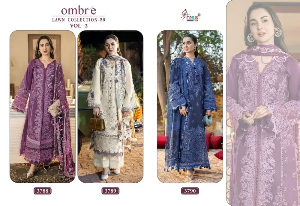 SHREE FABS OMBRE LAWN COLLECTION 2025  VOL 2 CHIFFON DUPATTA