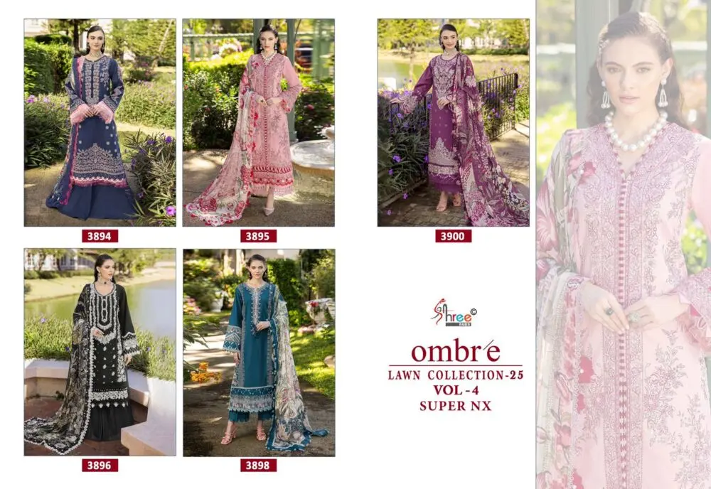 SHREE FABS OMBRE LAWN COLLECTION 25 VOL 4 Super NX COTTON DUPATTA with open images