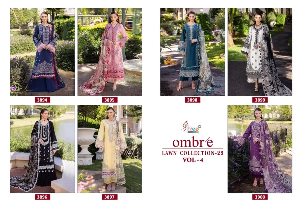 shree fabs OMBRE LAWN COLLECTION 2025 VOL 4 cotton dupatta with open images