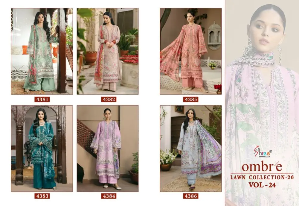 SHREE FABS OMBRE LAWM COLLECTION 26 VOL 24 COTTON DUPATTA