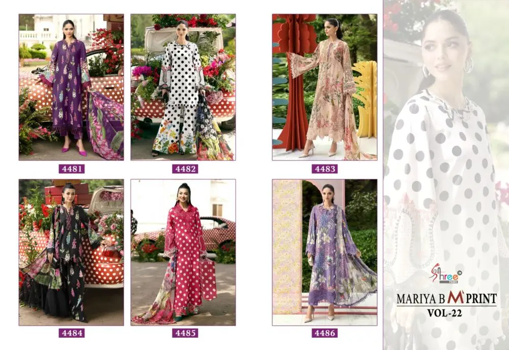 SHREE FABS MARIA B MPRINT VOL 22 COTTON DUPATTA