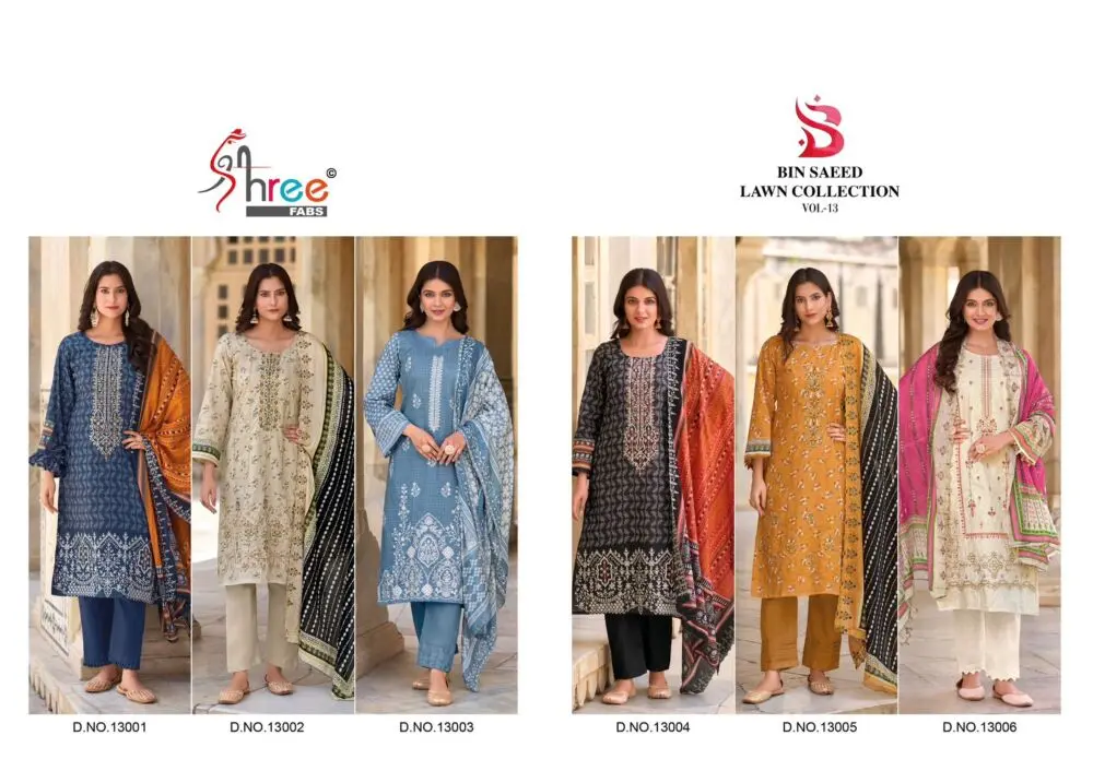 Shree Fabs Bin Saeed Lawn Collection vol 13