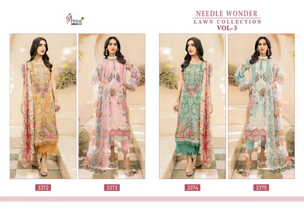 SHREE FABS NEEDLE WONDER LAWN COLLECTION vol 3 Cotton Dupatta