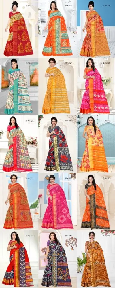 Cotton Printed Sarees with Border