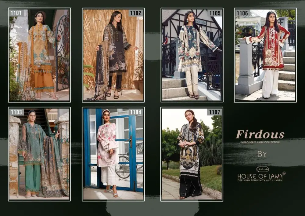 House of Lawn Firdous Embroidery Collection Vol 2 Cotton Dupatta