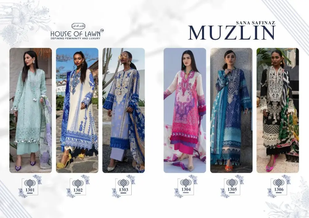 House of Lawn Sana Safinaz Muzlin Collection Cotton Dupatta with Open Image
