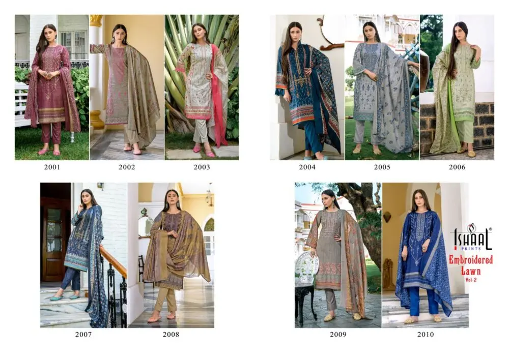 ISHAAL Embroidered lawn vol 2