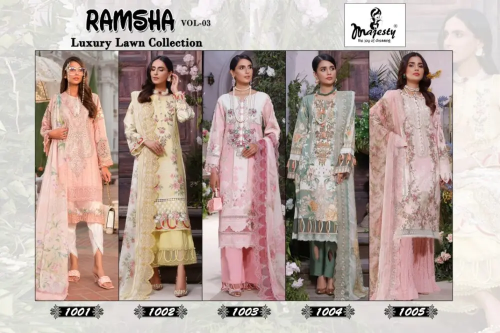 Majesty Ramsha Vol 3 Chiffon Dupatta