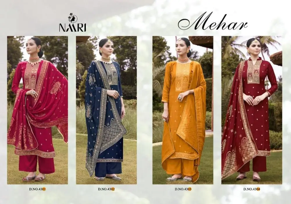 NAARI MEHAR PURE MUSLIN JACARD