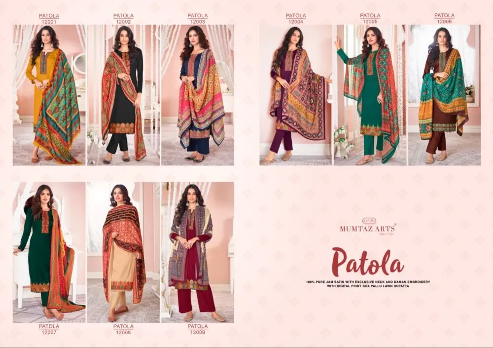 Mumtaz Arts Patola Neck and Daman Embroidery