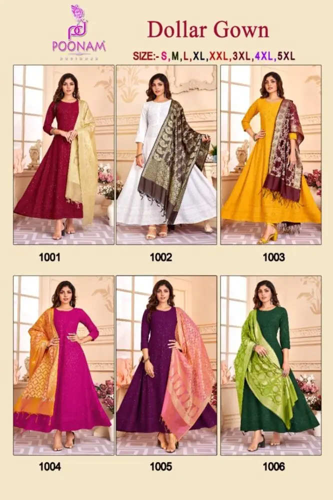 Poonam Dollar Gown Stitched