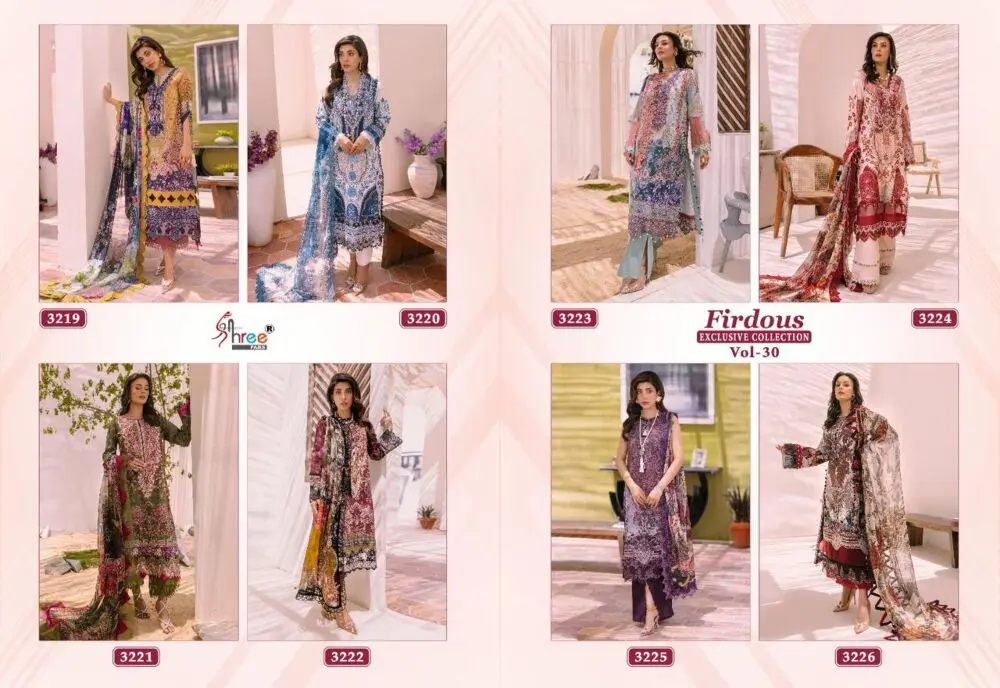 SHREE FABS FIRDOUS EXCLUSIVE COLLECTION vol 30 Chiffon Dupatta with open images