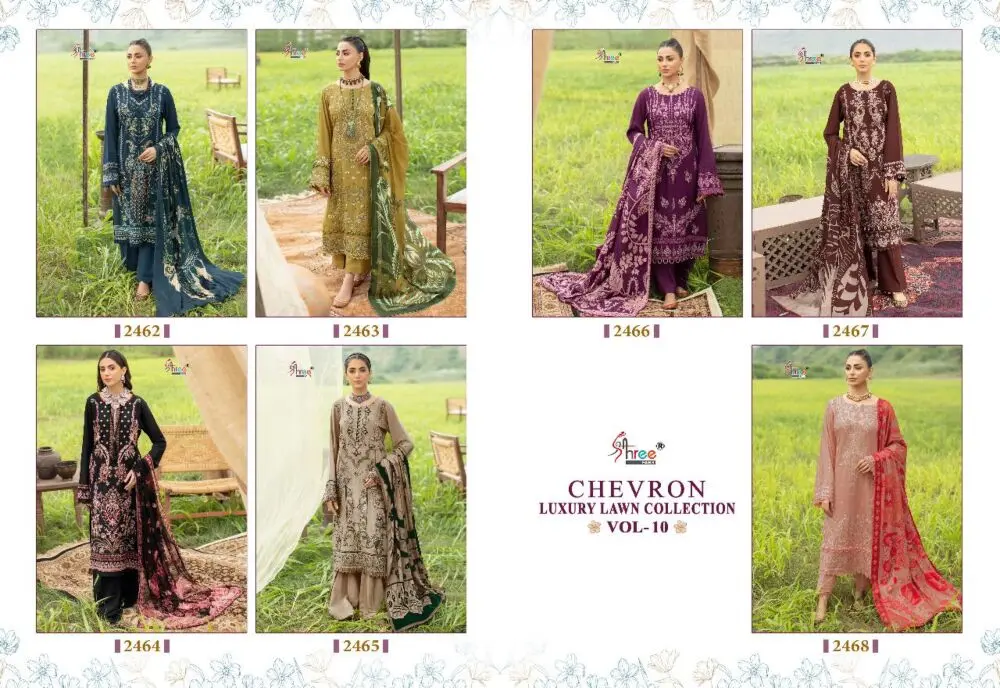 Shree fabs CHEVRON LUXURY LAWN COLLECTION VOL 10 Chiffon Dupatta