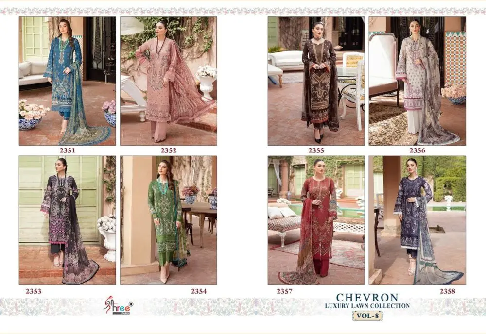 Shree Fabs Chevron Luxury Lawn Collection Vol 8 Cotton Dupatta